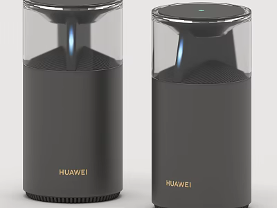 HUAWEI Cylindrical Smart Speaker Daily Use Electrical Appliances Featuring Transparent Top And Black Body 3d model