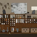Modern combination side cabinet 3d model