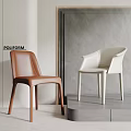 Modern Dining Chairs With Brown Leather And White Contemporary Design For Home Interior