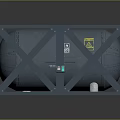 Heavy Duty Gas Cylinders Storage Equipment With Black Metal Cross Frame And Yellow Warning Labels