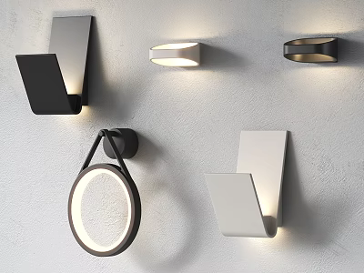 Modern Wall Sconces With Different Shapes And Colors For Contemporary Interior Decor 3d model