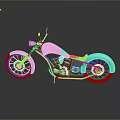 Vintage Motorcycle With Classic Design Chrome Parts Black Seat And Shiny Wheels