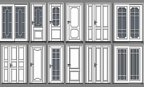 Jane Ou son and mother door solid wood sliding door son and mother door 3d model