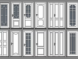Jane Ou son and mother door solid wood sliding door son and mother door 3d model