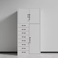 Metal Storage Cabinet With Double Doors Multiple Drawers And Locking Mechanism For Home Office