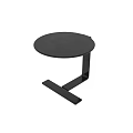 Modern Black Metal Side Table With Two Circular Tabletops And Sturdy Frame 3d model