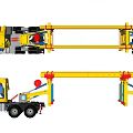 Industrial Yellow Utility Vehicle Featuring Long Hauling Frame And Multiple Sections