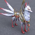 Ornate White Reptile Sculpture With Red Accents Golden Ornaments And Green Gemstones