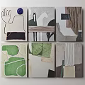 Six Abstract Paintings Wall Art With Modern Abstract Design And Colorful Patterns