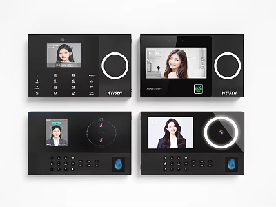 MEISAN Video Intercom Devices With Digital Keypad Circular Buttons And Screen 3d model