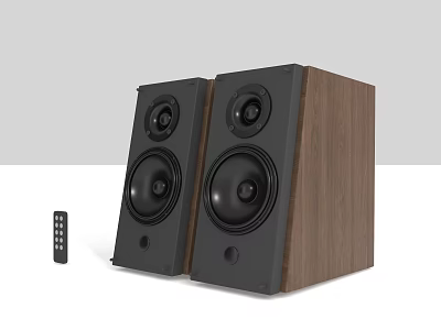High Quality Wooden Speaker Pair With Remote Control For Home Audio 3d model