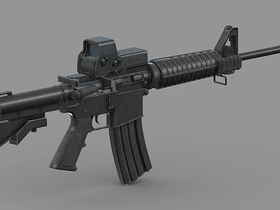 Black Pneumatic Model Gun Featuring Tactical Scope And Detachable Magazine Design 3d model