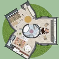 Unique White Detached Villa With Dome Roof Arch Door And Green Lawn