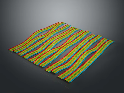 Appetizing Rainbow Striped Food Strips with Colorful Patterns and Vibrant Hues 3d model