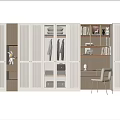 Modern Wardrobe Interior Design With White Paneled Doors And Glass Inserts