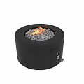 ANGELSFIRE Modern Black Round Fireplace With Flames And Decorative Pebbles