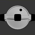 Modern Silver Pressure Cooker Kitchen Appliance With Black Handles And Knob