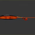 Red Violin With Wooden Bow For Musical Instrument And Art Supplies