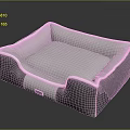 Comfortable Gray And White Pet Bed With Soft Cushion And Cozy Design