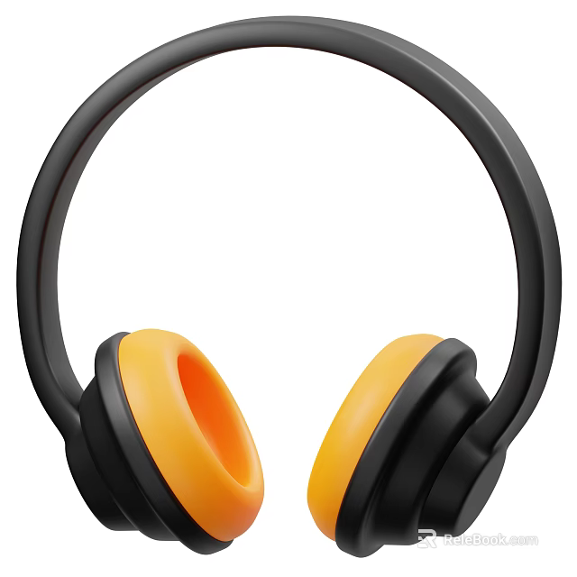 Over Ear Headphones Yellow And Black Modern Design Comfortable Earmuffs Ergonomic Fit 3d model 