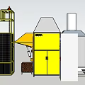 Heavy Duty Industrial Equipment With Conveyor System Rotary Drum Yellow Frame And Control Cabinet