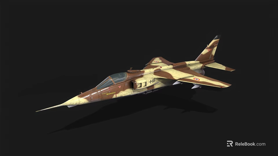 Camouflage Fighter Jet With Number 118 In 3D Rendered Design On Black Background 3d model 