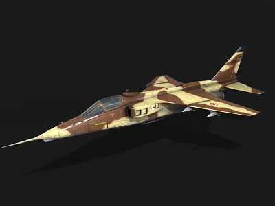 Camouflage Fighter Jet With Number 118 In 3D Rendered Design On Black Background 3d model