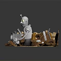 Modern Robot Assistant Small Robot Butler 3d model
