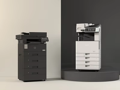 Office Appliances Black And White Multifunction All in One Printers For Modern Workplace 3d model