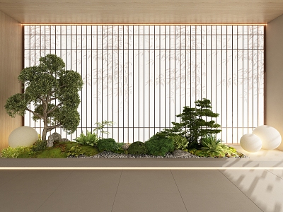 Landscape sketch interior landscape wall courtyard landscape small landscape plant collocation modeling 3d model