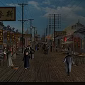Traditional Chinese Commercial Street With Retro Architecture Pedestrians And Traditional Shops