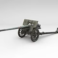 Vintage Military Weapon Old Cannon With Metal Wheels Long Barrel And Wooden Carriage