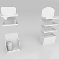 White Display Shelves With Various Styles Curved Top And Multiple Storage Tiers