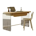 Minimalist Wooden Table And Chair Set With Modern Design And Sleek Legs For Office Space