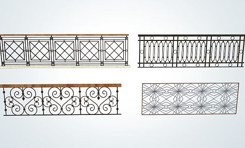 Modern Railing Iron Railing 3d model