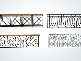 Modern Railing Iron Railing 3d model