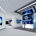 Hi Tech Modern Exhibition Hall With Digital Displays Large Screens And Modern Lighting