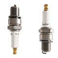 Two SparkPlus Brand Hardware Tools Spark Plugs With Different Metal Components And Ceramic Insulators
