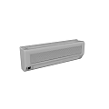 Sleek White Wall Mounted Air Conditioner Fan With Modern Grille Design And Control Panel