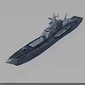 Advanced Warship Water Vehicle Featuring Modern Radar System And Metal Deck Structure