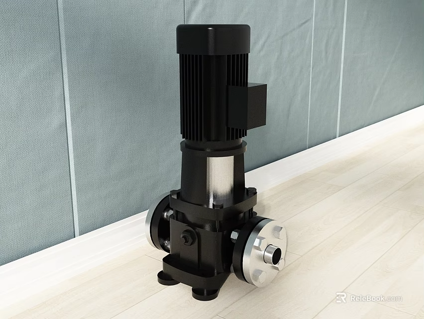Black Industrial Pump With Electric Motor And Stainless Steel Components Design 3d model 