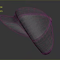 Gray Knitted Hat With Textured Surface And Curved Brim For Fashionable Look