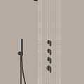 Black Wall Mounted Shower System With Multiple Spray Nozzles And Smooth Water Flow 3d model