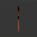 Orange Bow Weapon with Black Grip and Red String on Dark Background