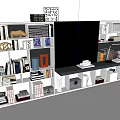 Modern bookcase bookshelf background wall 3d model