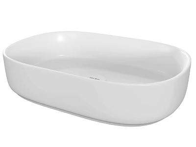 Sleek White Oval Ceramic Countertop Washbasin For Modern Bathroom Interior 3d model