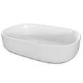 Sleek White Oval Ceramic Countertop Washbasin For Modern Bathroom Interior