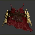 Red Decorative Vest With Gold Accent Details For Stylish Daily Wear