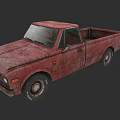 Old Red Rusty Pickup Truck With Classic Design And Weathered Exterior