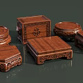 Traditional Wooden Carved Decorative Stands With Intricate Patterns In Various Shapes